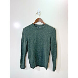J.Crew Women’s Lambswool Wool Sweater Sz XS Green Elbow Patches Preppy Academia